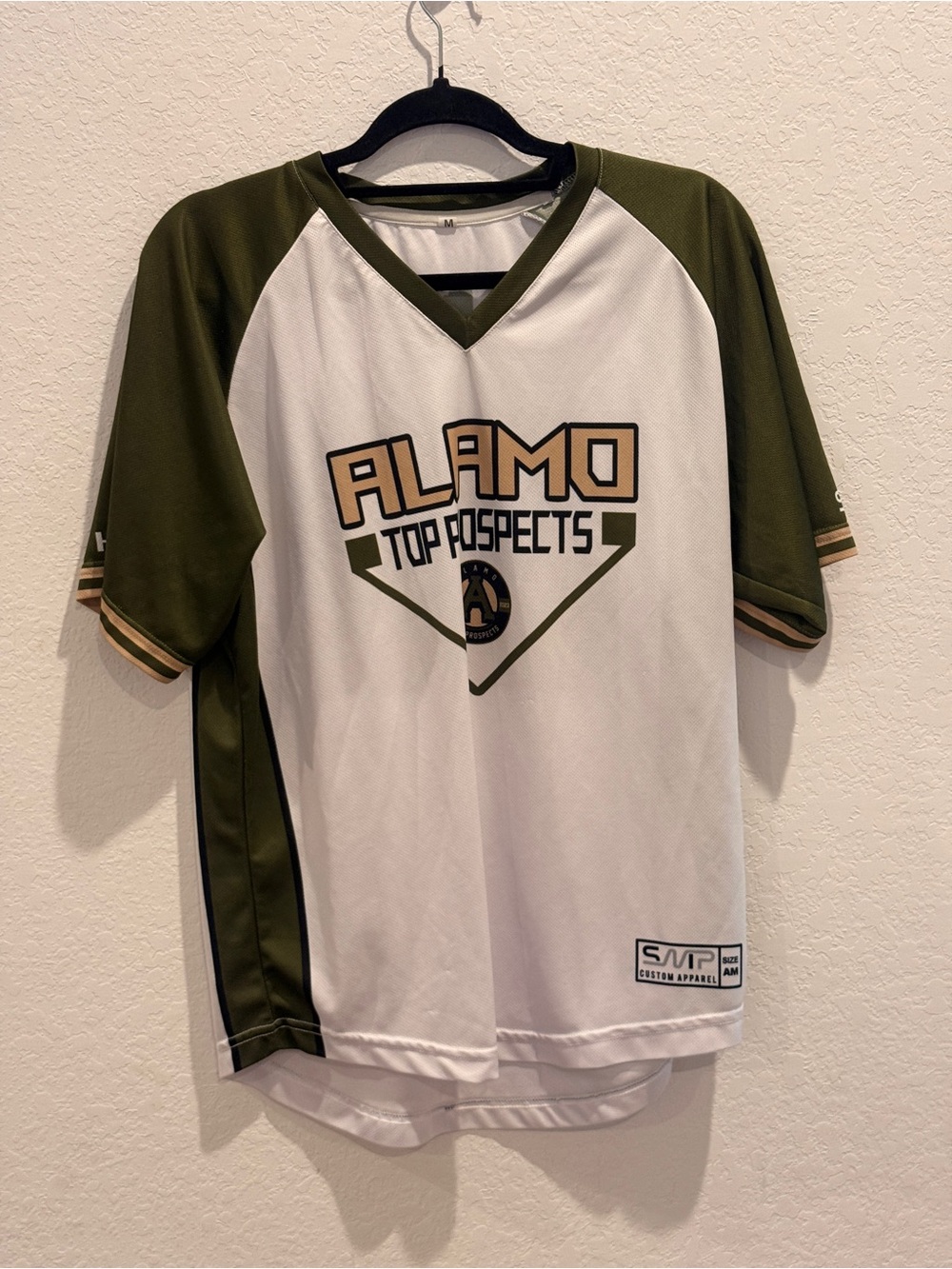 Lamo Olive and White 'Top Prospects' Baseball Jersey‎ - Kids